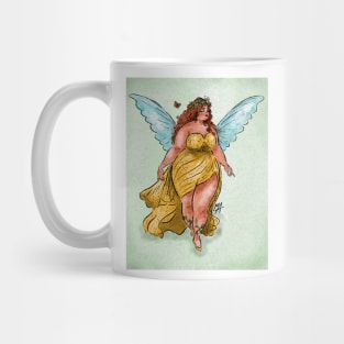 Pretty chubby spring fairy (with background) Mug